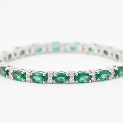 צמיד אבני אמרלד ויהלומים