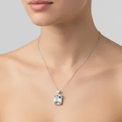 שרשרת אקווה מרין ויהלומים