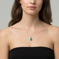 תליון אמרלד ויהלומים מסביב